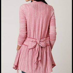 Free People Take a Bow Fringe Cardigan Sweater L